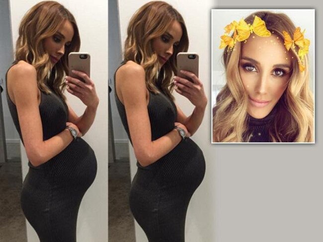 Rebecca Judd posted this arresting image of her growing bump - and copped backlash. Picture: Instagram