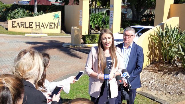 Meaghan Scanlon and Murray Watt outside Earle Haven.