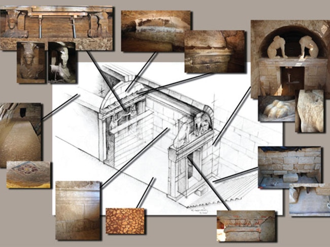 The journey so far ... A reconstruction of the entrance of the Amphipolis tomb.