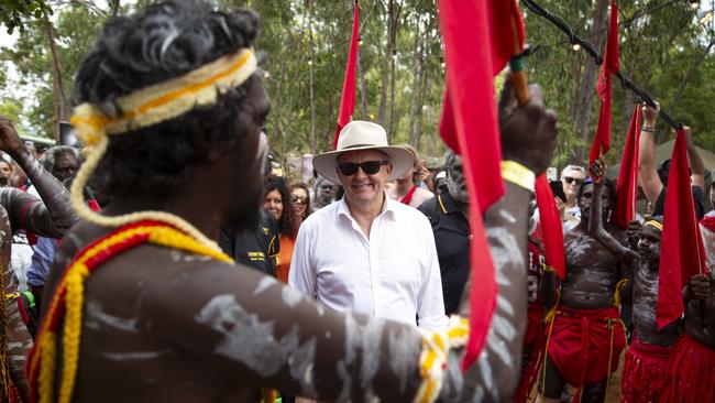 Prime Minister Anthony Albanese says Makarrata is about ongoing engagement with Indigenous communities. Picture: Yothu Yindi Foundation/Leicolhn McKellar via NewsWire