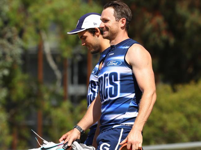 Patrick Dangerfield at Cats training. Picture: Alison Wynd