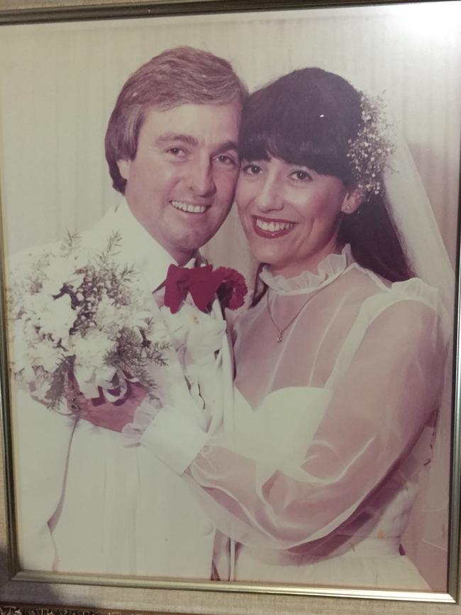 Gold Coast mechanic Malcolm Stewart and his ex-wife Theresa Stewart on their wedding day.