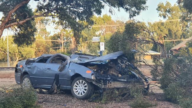 Police are looking for the occupants of a car which was involved in an apparent high-speed rollover