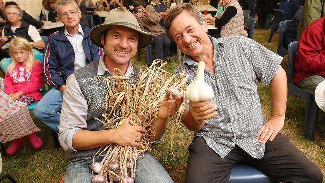 Gardening gurus Tino Carnevale and Angus Stewart at a previous Koonya Garlic Festival. PIcture: Matt Thompson