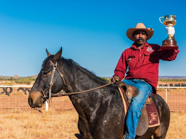 A bush rider from Santa Teresa with the Emirates Melbourne Cup.