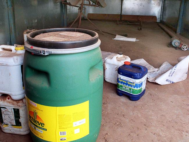 The shed at a farm near Snowtown where it is alleged the bodies were placed in barrels before being moved to the bank.