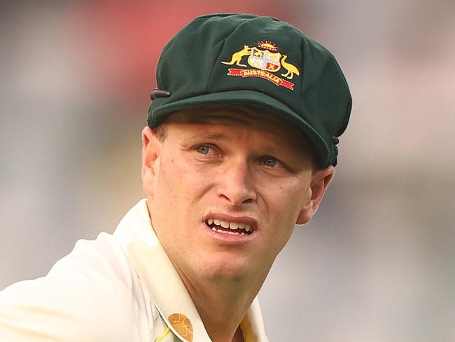 DELHI, INDIA - FEBRUARY 17: Matthew Kuhnemann of Australia looks on during day one of the Second Test match in the series between India and Australia at Arun Jaitley Stadium on February 17, 2023 in Delhi, India. (Photo by Robert Cianflone/Getty Images)