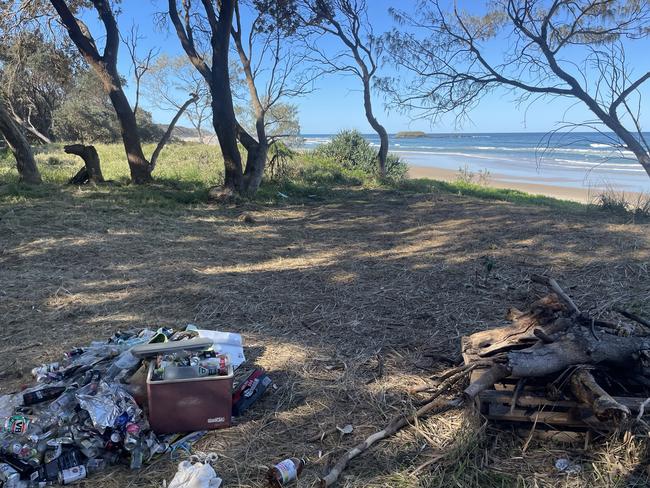 Damage to the dunes of Woolgoolga Back Beach and Hearnes Lake Beach in Coffs Coast Regional Park has authorities outraged after two recent beach parties. Picture: Coffs Coast Regional Park Trust Board