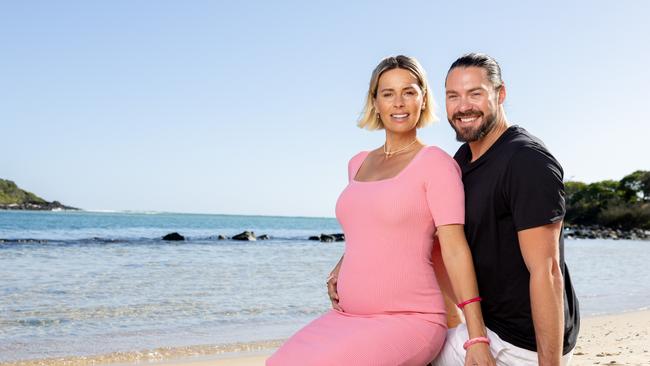 Courtney Hancock and Nick Buchanan have announced they are expecting a baby as they open up about their relationship. Picture: Luke Marsden.