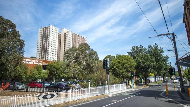 Richmond West Primary is near the suburb’s safe injecting room. Picture: Jason Edwards