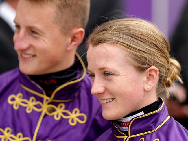 Hollie Doyle and Tom Marquand on Derby Day during the Cazoo Derby Festival 2022 at Epsom Racecourse, Surrey. Picture date: Saturday June 4, 2022. (Photo by John Walton/PA Images via Getty Images)