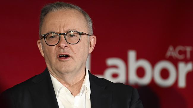 CANBERRA, Australia - NewsWire Photos - September 14, 2024: Prime Minister of Australia Anthony Albanese speaks at the ACT Labor Campaign launch in Canberra. Picture: NewsWire / Martin Ollman