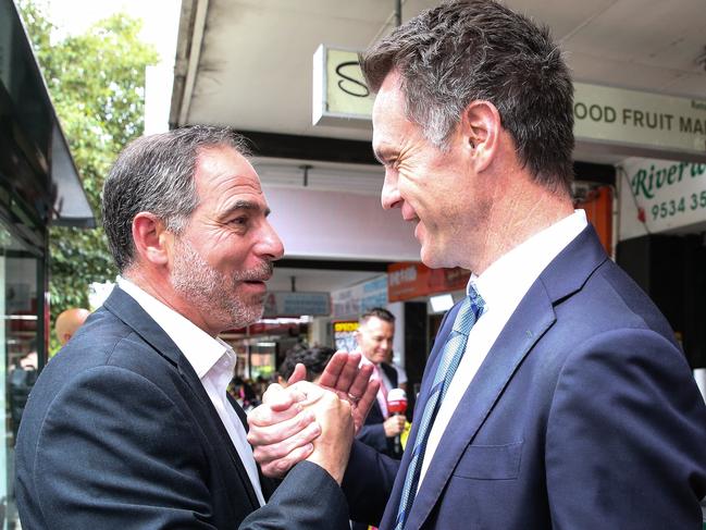 SYDNEY, AUSTRALIA -  Newswire Photos MARCH 13 2023 -  Shadow Minister for Energy and Climate Jihad Dib, NSW Labor Leader Chris Minns are seen on the main shopping street of Riverwood in Sydney to meet local business owners and residents. Picture: NCA Newswire / Gaye Gerard.