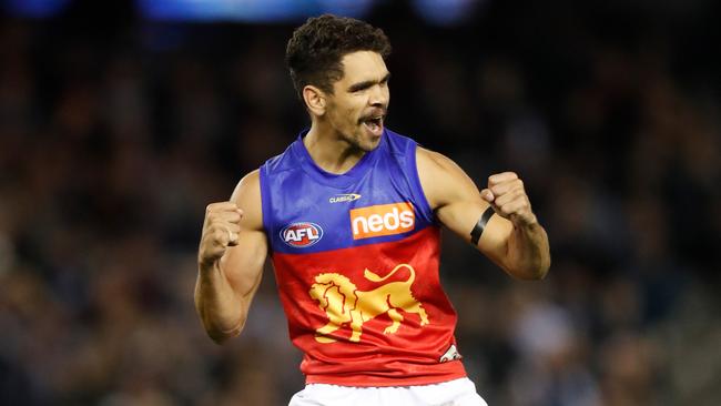 Charlie Cameron celebrates a goal. Picture: Michael Willson/AFL Photos/Getty Images