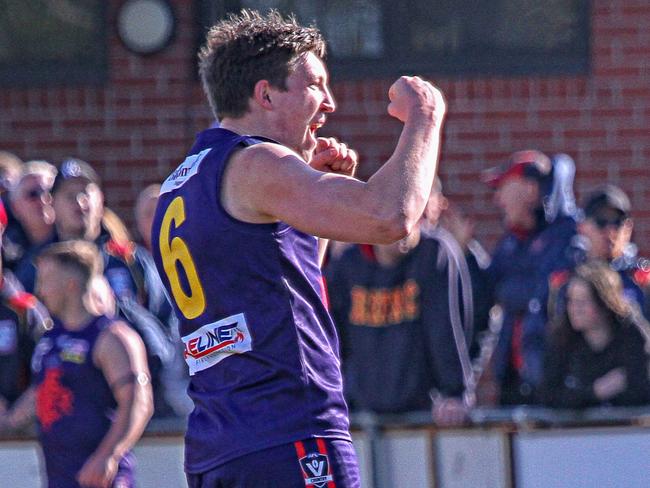 RDFL qualifying final Diggers Rest v Romsey. Luke Delahey Diggers Rest Burras. Picture: Aaron Cook