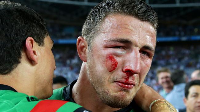 Sam Burgess during the 2014 NRL Grand Final between the South Sydney Rabbitohs and the Canterbury Bankstown Bulldogs at ANZ Stadium .Picture Gregg Porteous