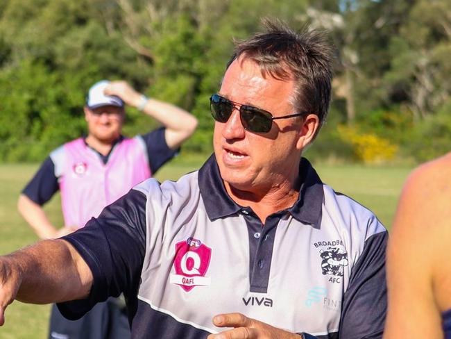 Broadbeach QAFL coach Craig O'Brien. Picture: Supplied.