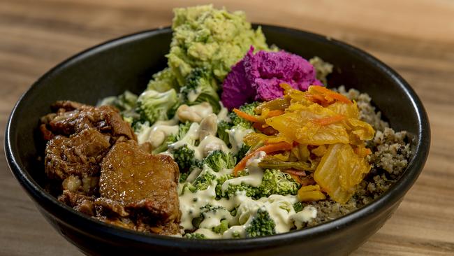 Brio Emporium’s low carb lunch bowl — BBQ beef brisket. Picture: Jerad Williams