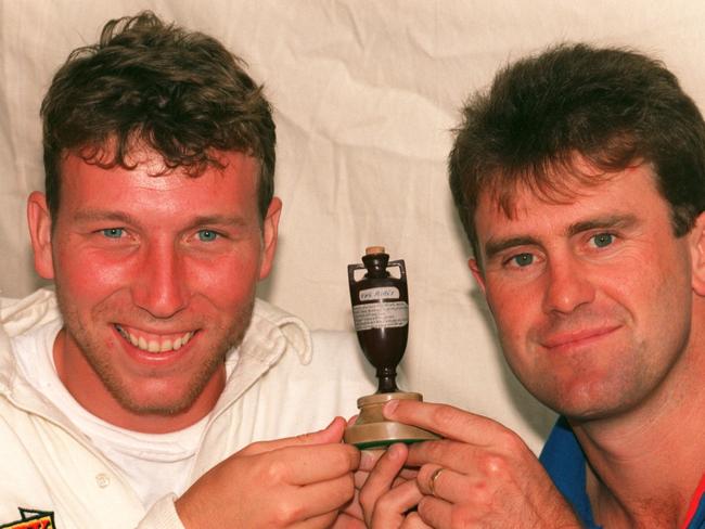 Mike Atherton and Mark Taylor had plenty of battles as opposing captains. Picture: Ben Radford/ALLSPORT