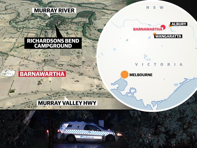 Murray River map for police shooting