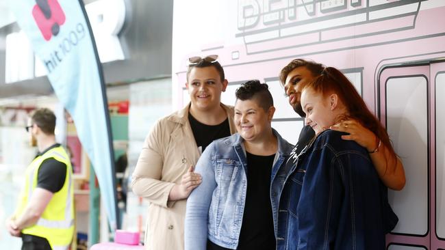 YouTube makeup guru Michael Finch caused a frenzy outside Myer in Hobart this morning. Picture: MATT THOMPSON