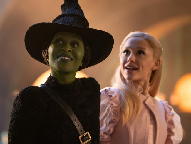 Cynthia Erivo is Elphaba and Ariana Grande is Glinda in Wicked.