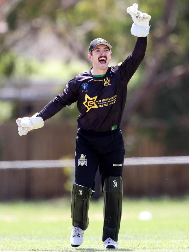 VTCA: Westmeadows wicketkeeper Clayton Campbell. Picture: George Sal