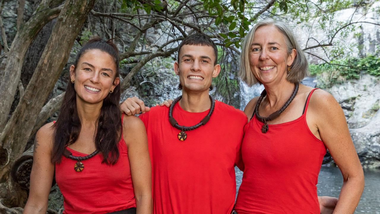 Mr Garside (centre) with fellow I‘m a Celebrity … Get Me Out of Here! contestants Aesha Scott (left) and Liz Ellis (right), who ended up winning the show.