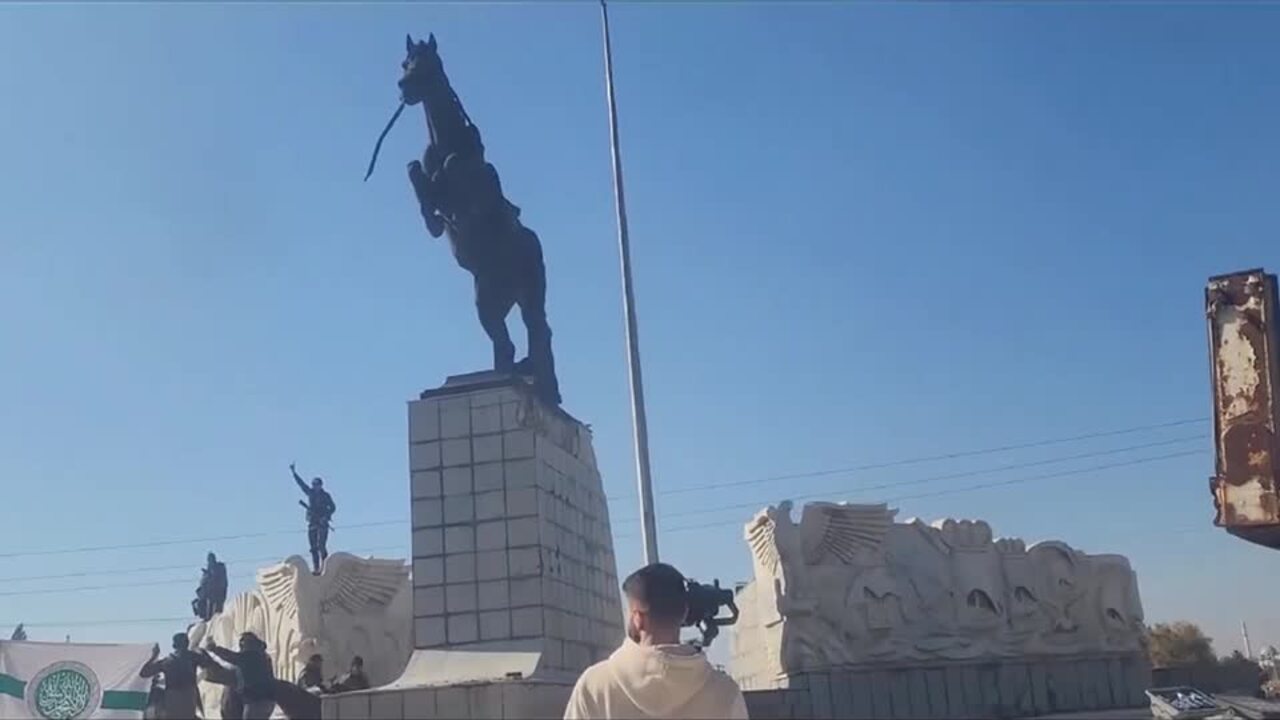 Statue of Bashar al-Assad's brother torn down in Aleppo