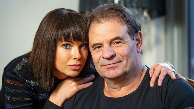 John Setka and Emma Walters pictured in Melbourne after Mr Setka pleaded guilty to harassing his wife. Picture: Mark Stewart