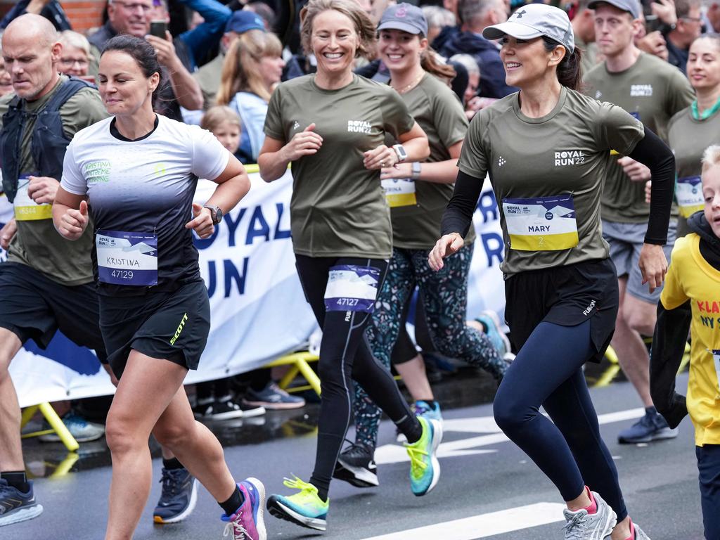 Australia’s princess looked remarkably fit at 50. Picture: Ritzau Scanpix/AFP