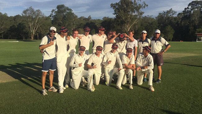 TSS celebrating sealing the 2019 GPS cricket first XI premiership.