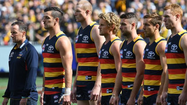 Wolfgang was one of three figures from the Workplace Wellbeing Institute who were involved in Adelaide’s 2018 pre-season. Picture: AAP