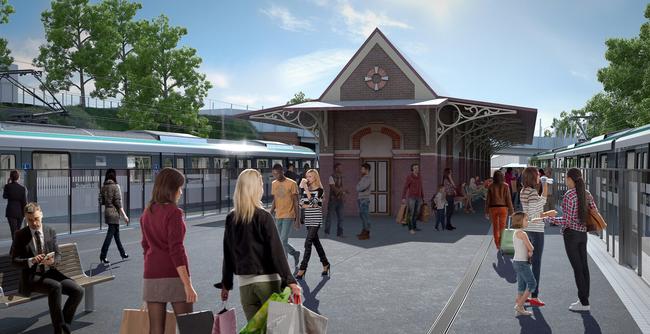 An artist's impression of Dulwich Hill Metro station.