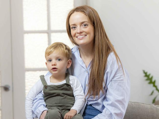 Mum Emma Jones and toddler Sonny, 3. She is the case study for news story on cervical cancer screening and self screening kits. Picture by Wayne Taylor 30th January 2025