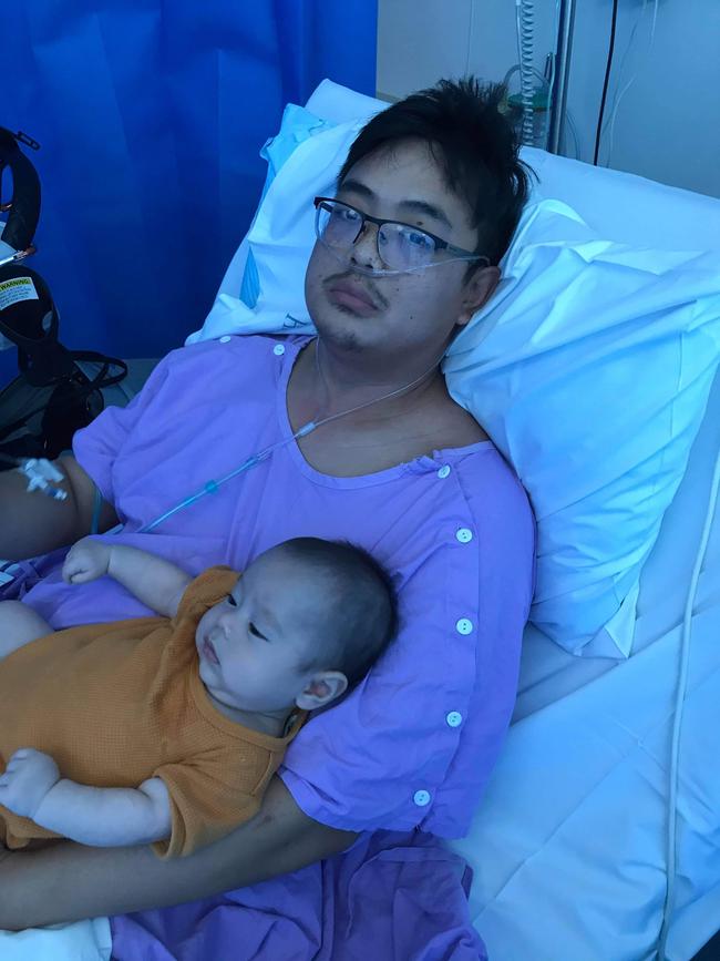 Motorcyclist Henry Sun was seriously injured when he was struck by a car in Enoggera. Picture: Supplied