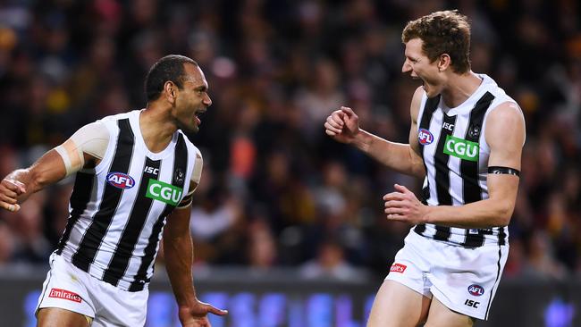 Travis Varcoe during his time with Collingwood. Photo: Getty Images.