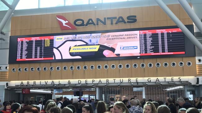 Traveller Baz Rao reported things were hectic at Sydney Airport this morning. Picture@bazroa