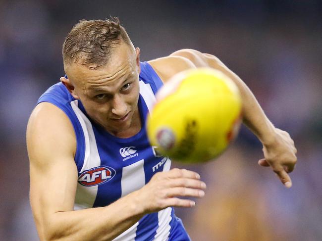 Billy Hartung on the ball for North Melbourne last year.