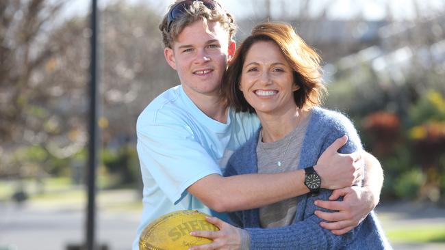 Charlie Ham with his mum, Lisa Ham. Picture: Peter Ristevski