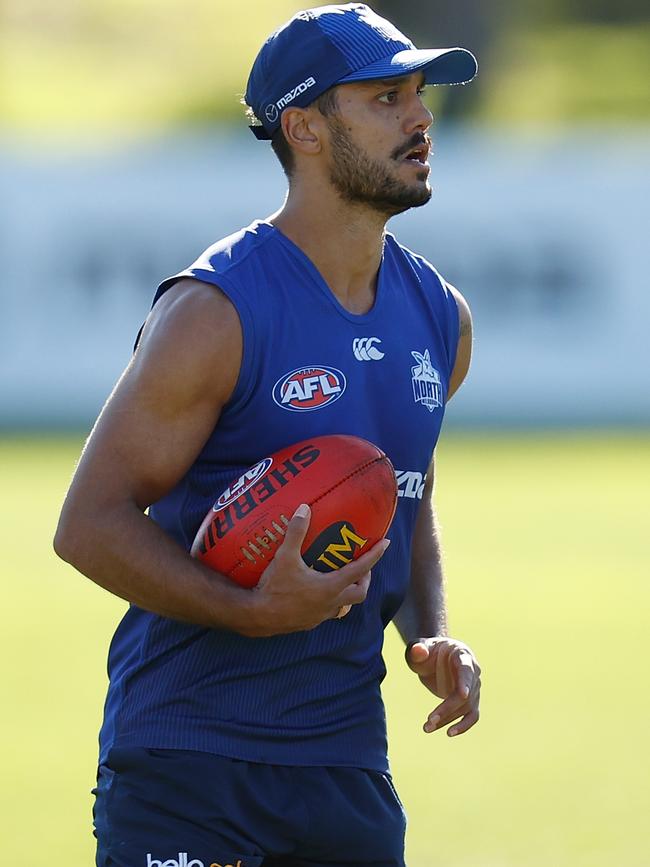 Aaron Hall is in great form for North Melbourne.