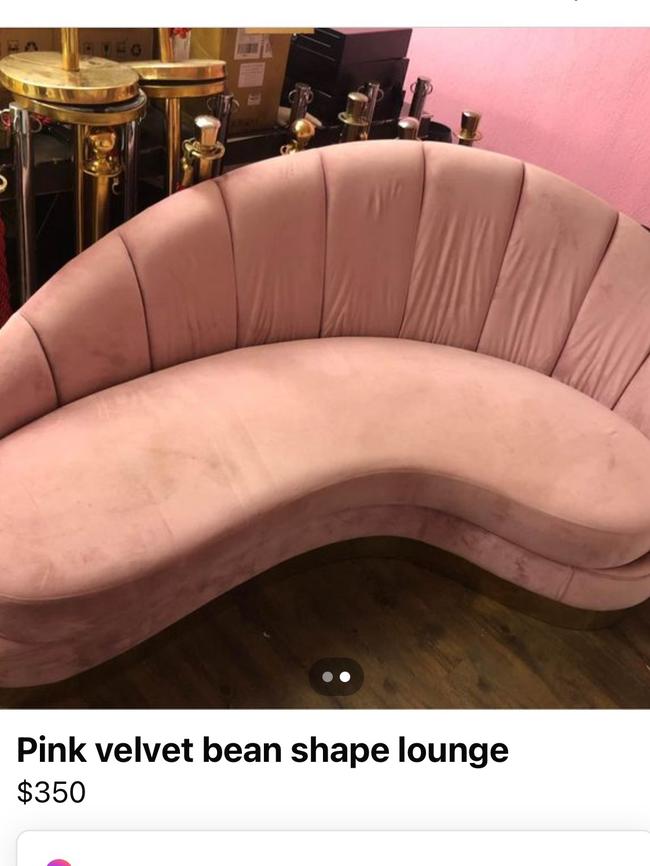 Furniture and fitting from The Pink Flamingo cabaret club have popped up for sale online.