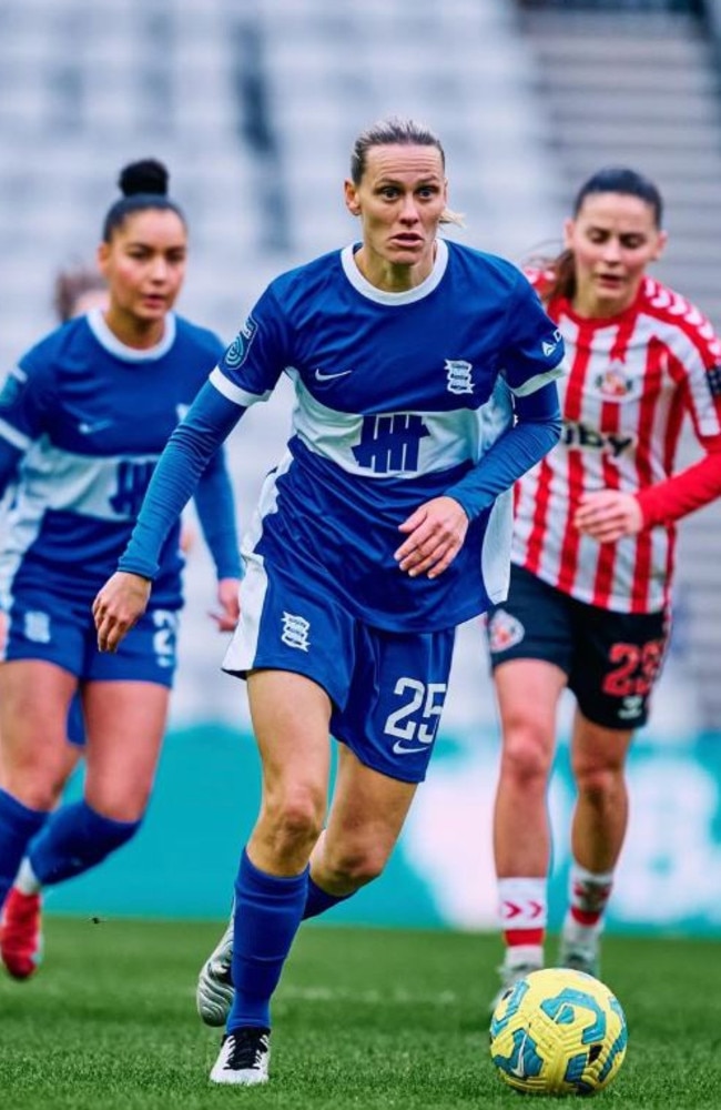 Emily van Egmond in her debut game for WSL 2 side Birmingham City. Picture: Instagram