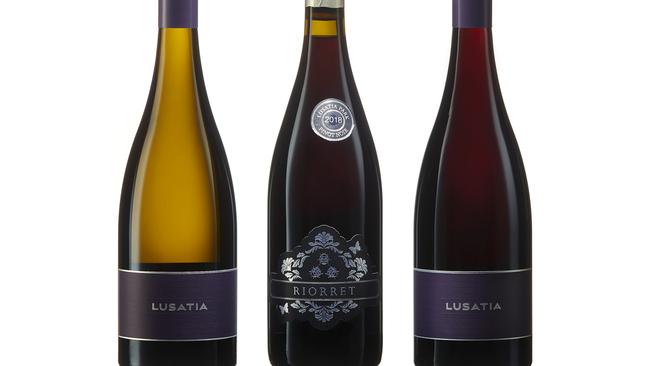 Lusati Chardonnay, Lusatia Park Pinot Noir 2018 and Lusatia Pinot Noir 2017.