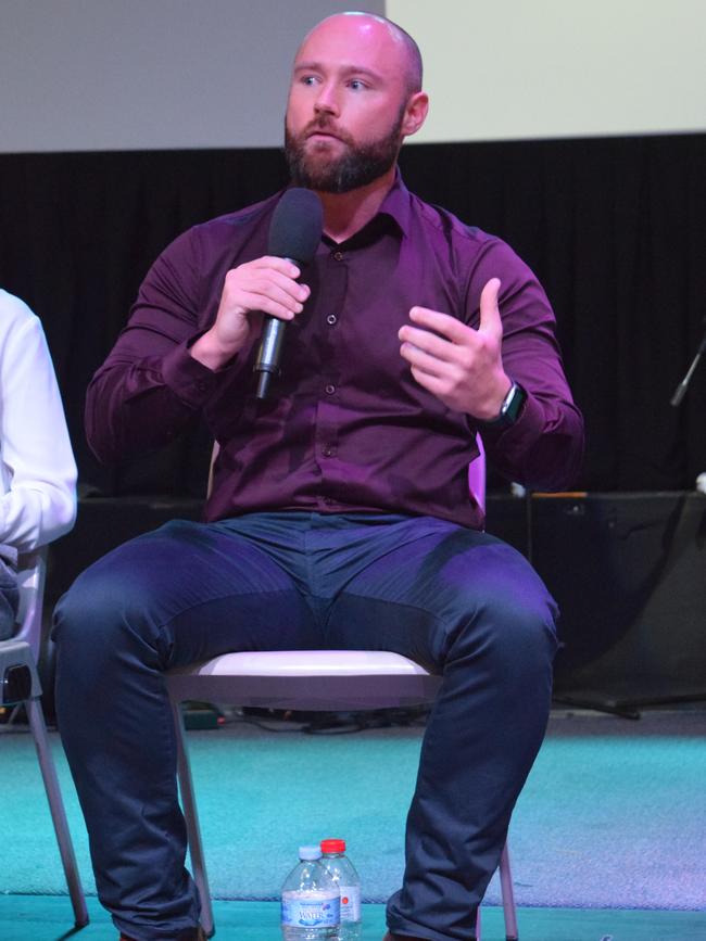 Division 6 candidate Christian Dickson speaks at a Sunshine Coast Daily election forum in Buderim.