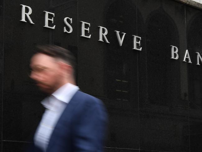 SYDNEY, AUSTRALIA - NewsWire Photos APRIL, 06, 2021: A pedestrian passes the Reserve Bank of Australia (RBA) in Sydney. Picture: NCA NewsWire/Joel Carrett