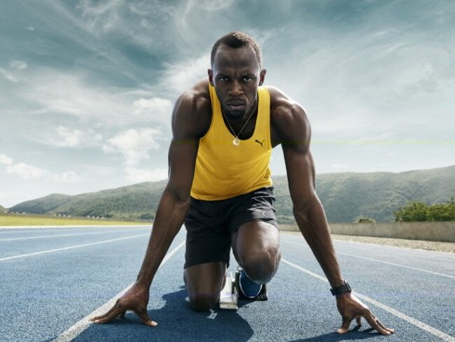 Usain Bolt as he appears in Optus marketing material. Picture: Supplied