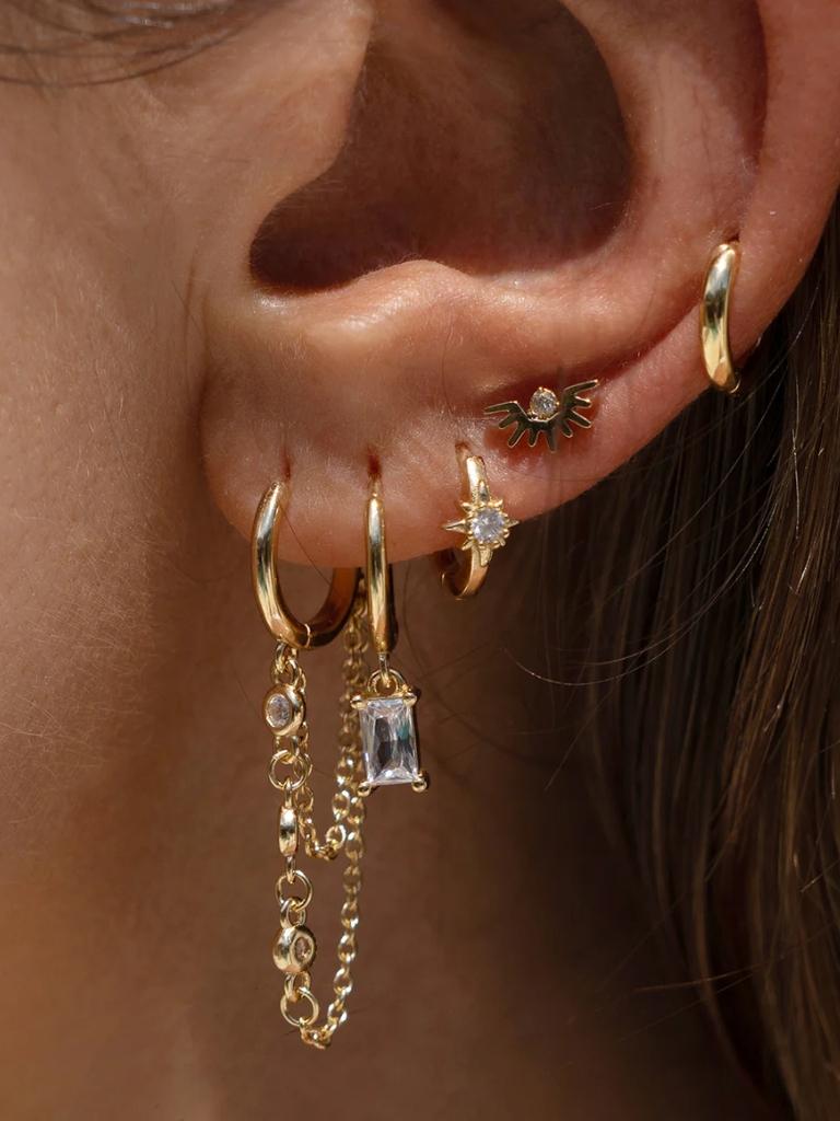 Nova Gold Huggie Earrings. Picture: Arms of Eve.