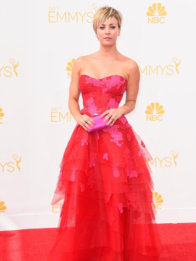 Kaley Cuoco-Sweeting attends the 66th Annual Primetime Emmy Awards.