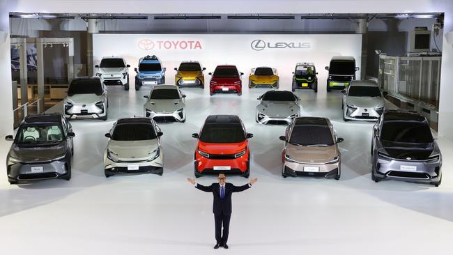 Toyota president Akio Toyoda unveiled more than a dozen concept vehicles as part of the brand's electric plans.